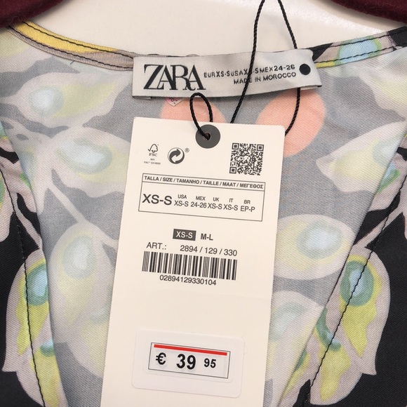 Zara Printed Kaftan Dress NWT - Picture 6 of 9
